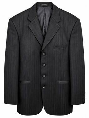 Pacelli Uomo Moda Men's Hand Tailored Classic Black Pinstripe Blazer
